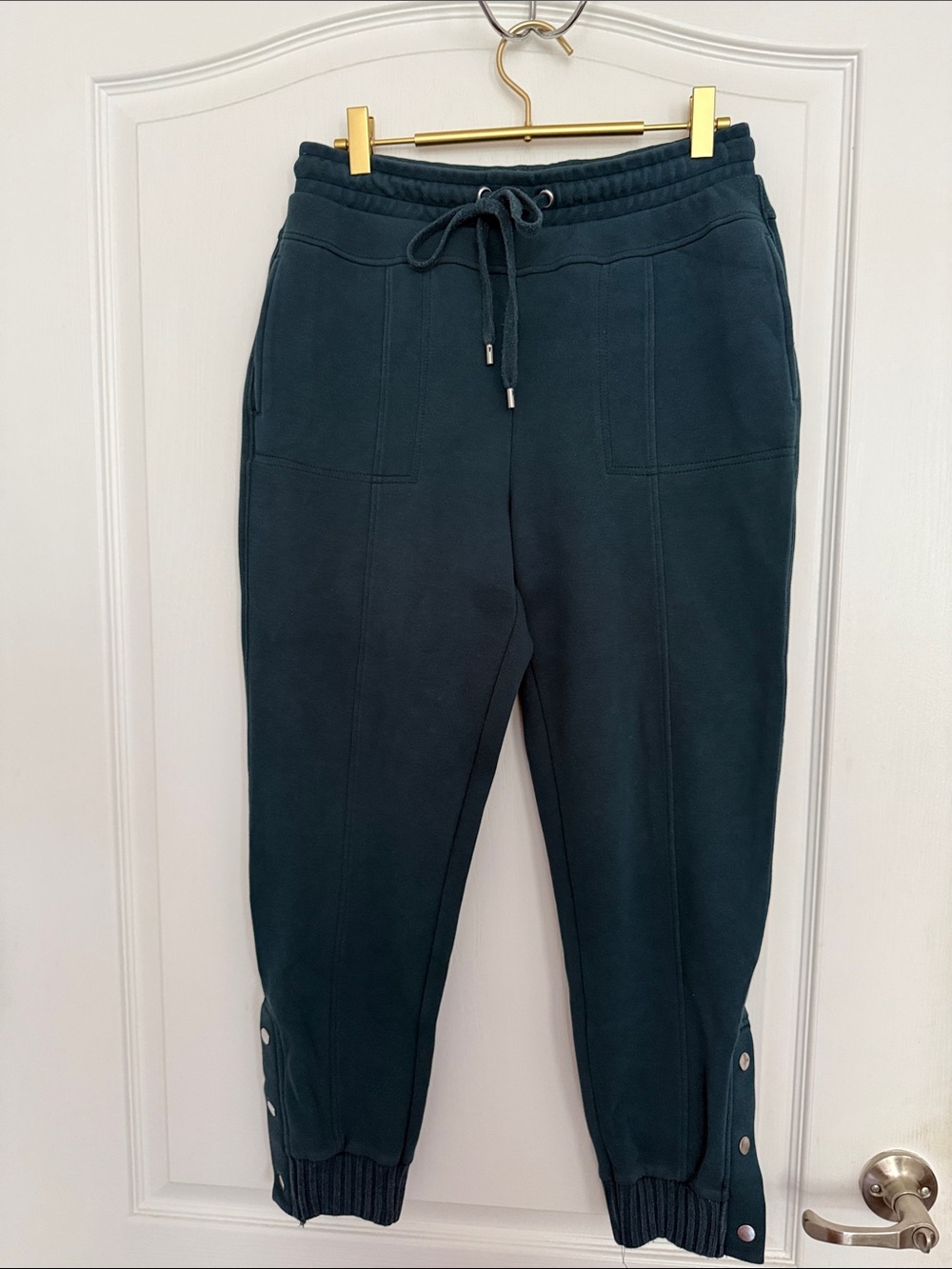 Anthropologie Dark Teal Cropped Jogger Pants
